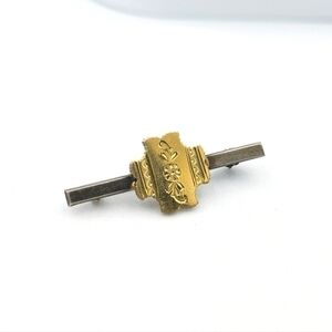 Antique Victorian gold filled metalwork and sterling bar brooch
